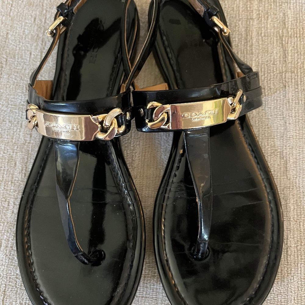 Coach black sandals